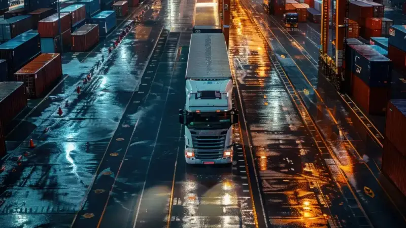 International ocean freight port with container vessels and cargo carriers